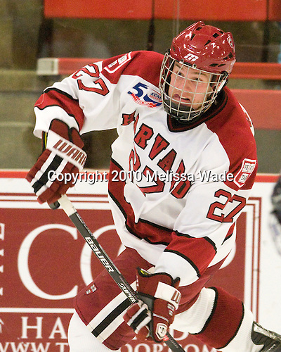 Michael Biega (Harvard - 27) - The visiting Quinnipiac University Bobcats defeated the Harvard University Crimson 3-1 on Wednesday, December 8, 2010, at Bright Hockey Center in Cambridge, Massachusetts.