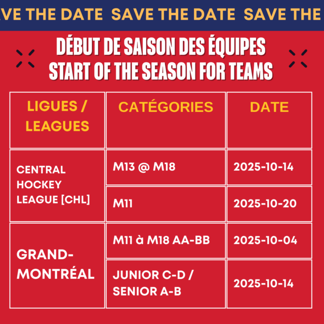 Season start / Début de saison